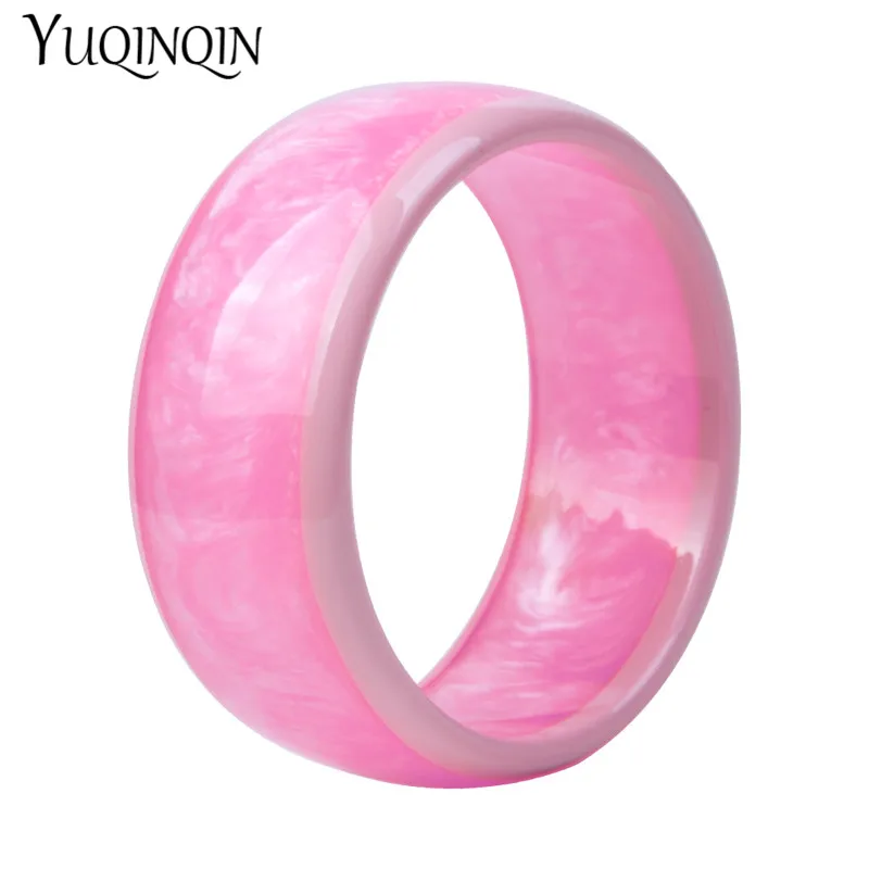 

Colorful Charm Cuff Elegant Hand Bracelet Bangles Big Circle Wide stripe Bangle Women Resin Acrylic Designer Fashion Jewelry