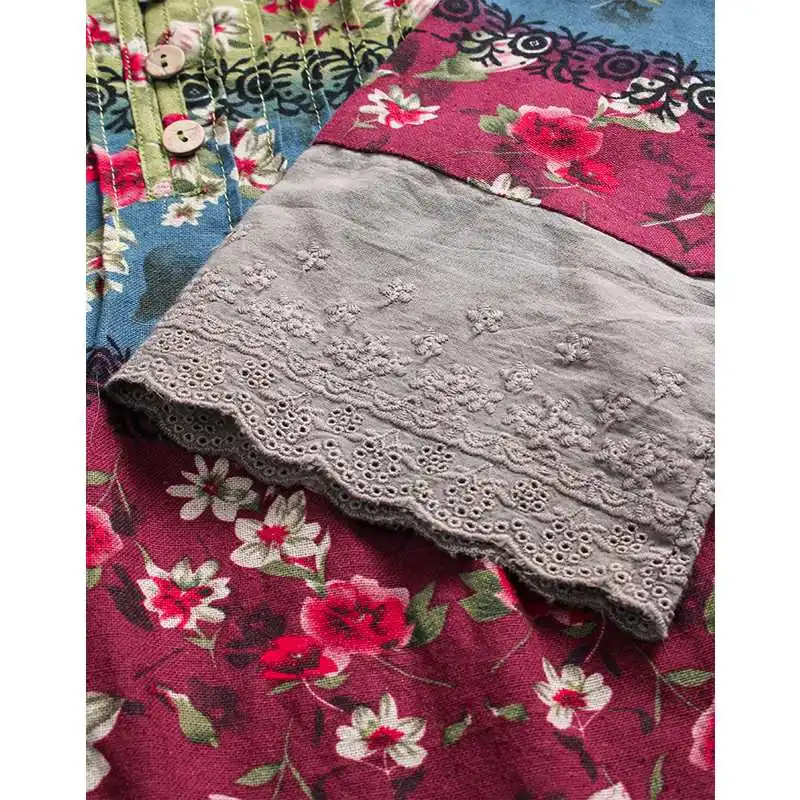 Женская блузка с принтом,, ZANZEA, богемные кружевные топы, из кусков, Blusas, Женская плиссированная туника с v-образным вырезом, размера плюс, рубашка с расклешенными рукавами