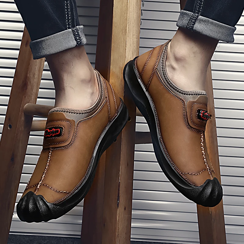 Брендовая дышащая мужская походная обувь ручной работы; высококачественные модельные туфли; мужская обувь на плоской подошве; модная