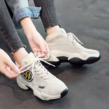 

2019 Autumn Shoes Women Sneakers High Top Patchwork Fashion Brand Ladies footware Black Shoes Female zapatos de mujer Breathable