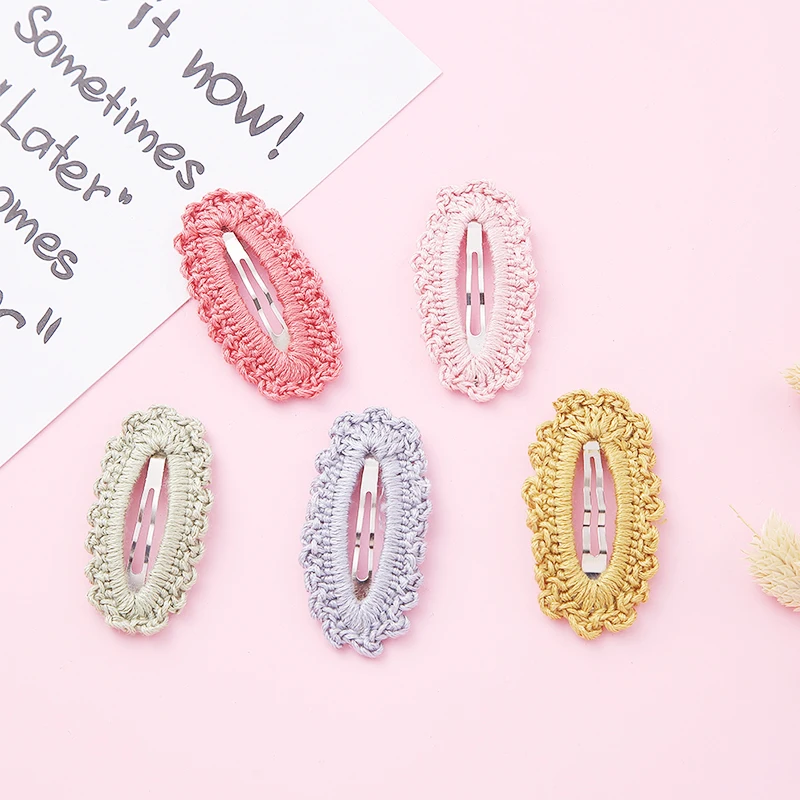 Hair Clips Hair Accessories Lovely Cotton Lace Trimming Hairpins BeBe Hair Clips Solid Color Headwears Hollow-out Baby Girl Hair Accessories Baby Items