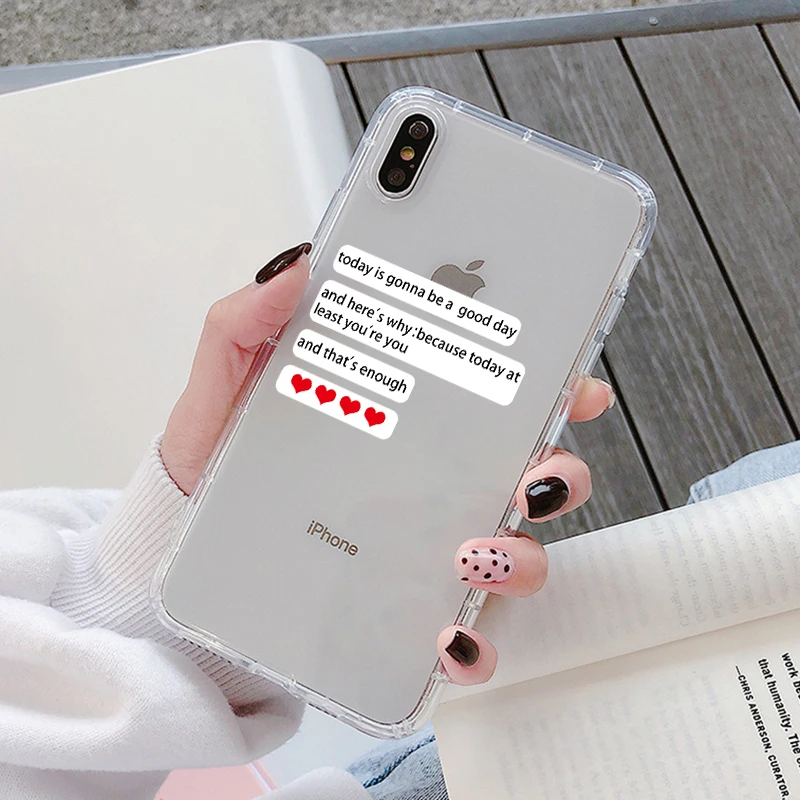 Transparent Phone Case For iPhone 11 Pro Max XR XS Max X XS Case Cover Luxury Soft Tpu Cover for iPhone 6 7p 8p 5 s se Letters