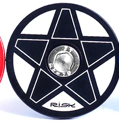 Pentagram Black RISK дорожный горный велосипед Алюминиевый сплав гарнитура верхняя крышка Для 28,6 мм 1 1/" передняя вилка с болтом - Цвет: Pentagram Black