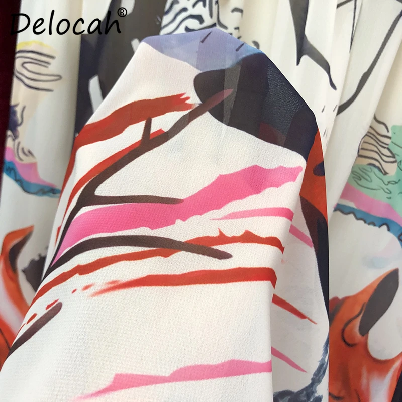 Delocah, женское платье, весна-лето, новое, подиумное, модное, дизайнерское, простое, с бантом, с принтом, элегантное, тонкое, для отдыха, для девушек, повседневные платья