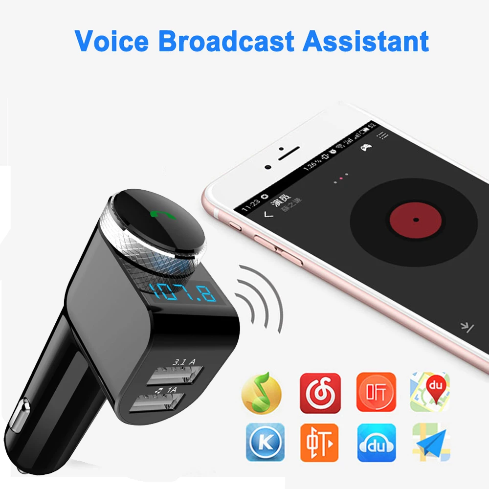 JINSERTA автомобильный отслеживающий Bluetooth fm-передатчик громкой связи комплект Автомобильный MP3-плеер 3.1A двойное зарядное устройство поддержка позиционирования автомобиля
