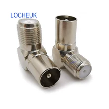 ТВ штекер к F гнездовой Джек адаптер с прямым углом РЧ коаксиальный F Тип F гнездо к ТВ с внешней резьбой 90 градусов разъем антенны