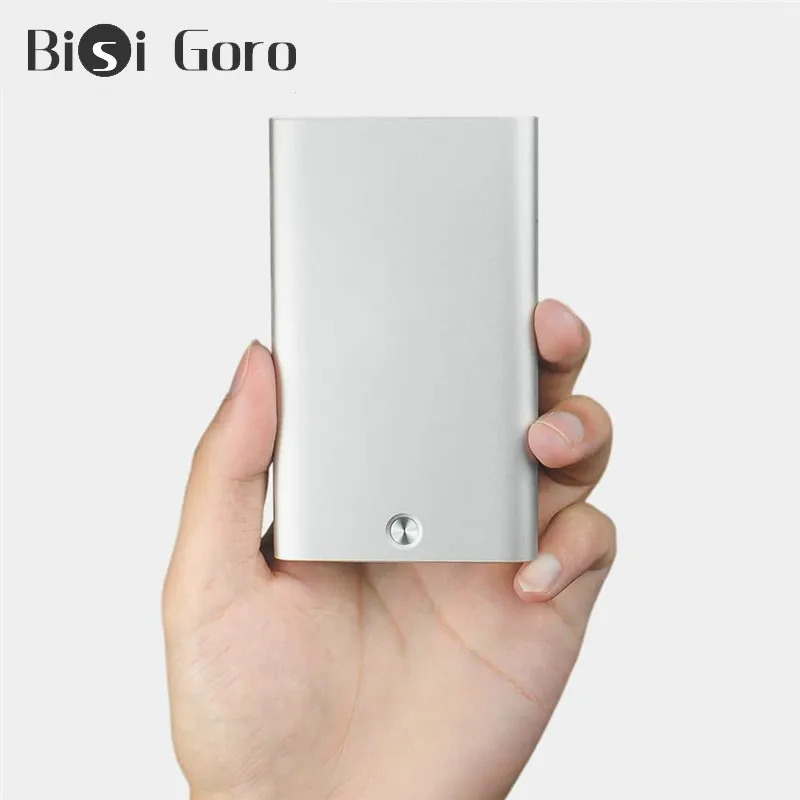BISI GORO модный RFID кредитный держатель для карт из нержавеющей стали мини карточный кошелек всплывающая Серебряная коробка Тонкий чехол для ID карты для мужчин