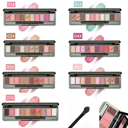 10 цветов блестящие тени для макияжа Pallete матовые тени для век Палитра мерцающие и блестящие алмазные тени для век Пудра пигментная