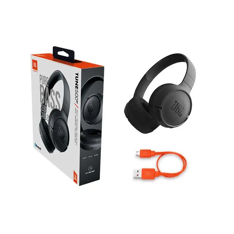 JBL T500BT Deep Bass Sound Sports Game Headset with Mic Original Noise Canceling Foldable Earphones