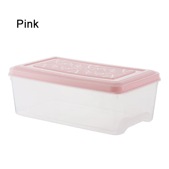 pink Кухонный Контейнер для хранения, запечатывание коробки для хранения пищи, пластиковый контейнер для свежего горшка, прозрачный герметичный контейнер, набор пластиковой Организации - Цвет: pink