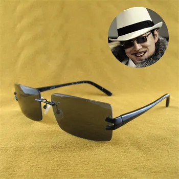 

Vazrobe Polarized Sunglasses Men Rectangle Sun Glasses Male Rimless Driving Fishing Black Eyewear Anti Glare