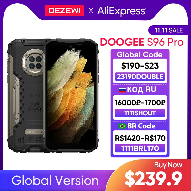 Телефон Глобальная версия DOOGEE S96 Pro 24 Вт быстрая зарядка повышенной яркости 20 МП