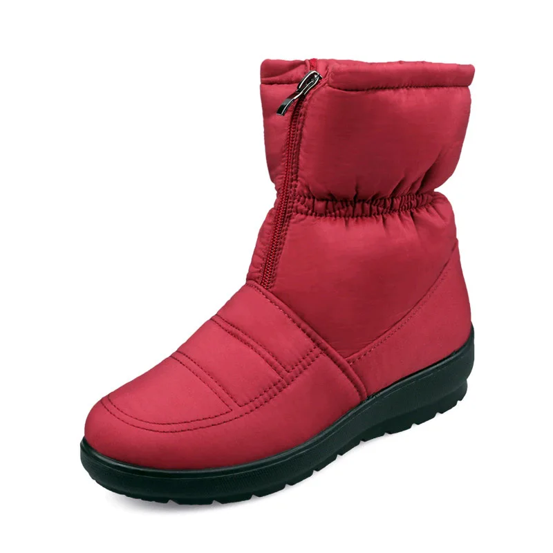 

Winter New Snow Boots Middle Aged Old Cotton Boots Middle Tube Boots Mother Warm Cotton Shoes Waterproof Boots Zipper 36-41size
