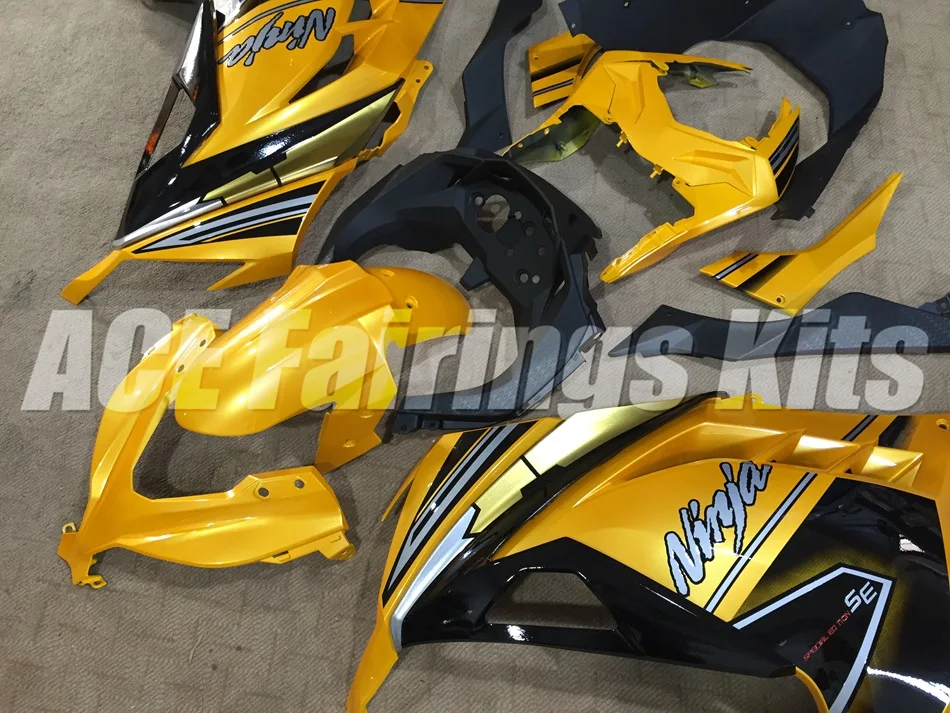 Топ ABS обтекатель комплект подходит для Kawasaki Ninja300 EX300 300R 2013 13 14 15 16 Обтекатели на заказ золотой