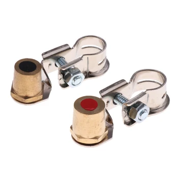 

2pcs Copper Positive Negative Auto Battery Terminal Clamp Clips Connector