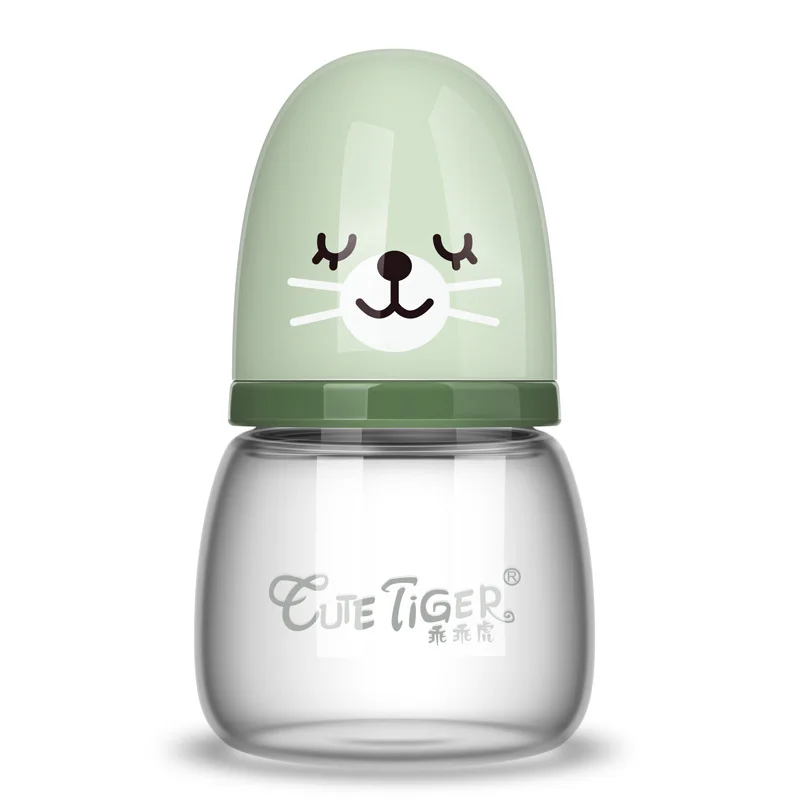 

Baby Products 60ml Flat Mouth Crystal Diamond Glass Feeding Bottles Juice Bottle Infant Water Feeding Small Feeding Bottle