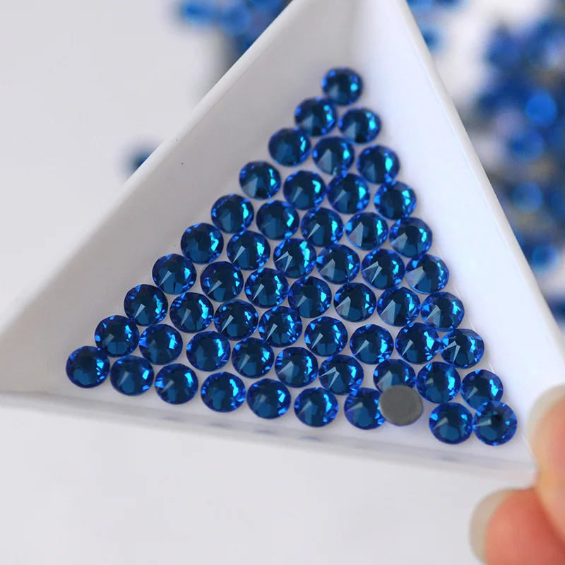 YANRUO 2088HF All Sizes Capri Blue Strass Hot Fix Glass Stones Flatback Hotfix Rhinestones Crystals For Dress Decoration