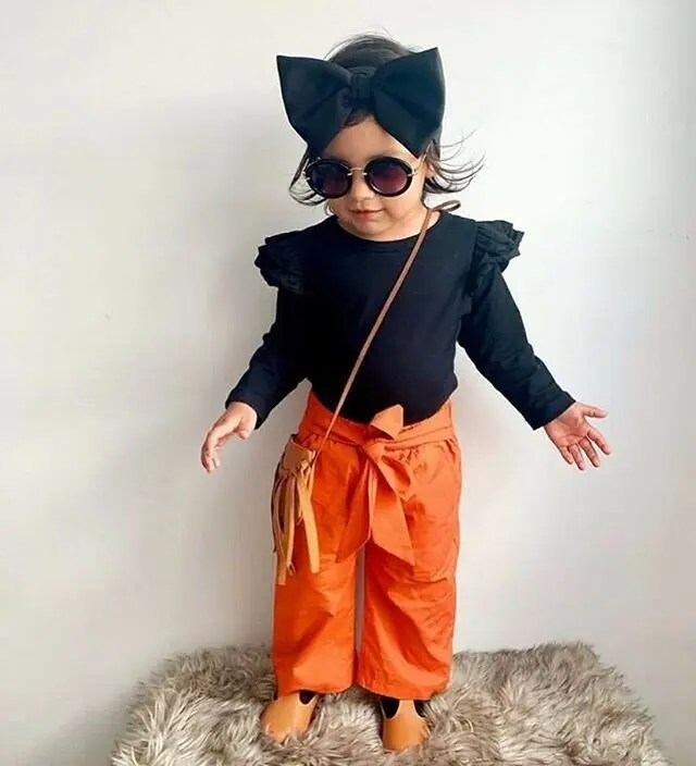 Emmababy комплект из 3 предметов для новорожденных девочек; сезон осень-весна; Однотонный комбинезон с длинными рукавами; длинные штаны; комплект теплой одежды