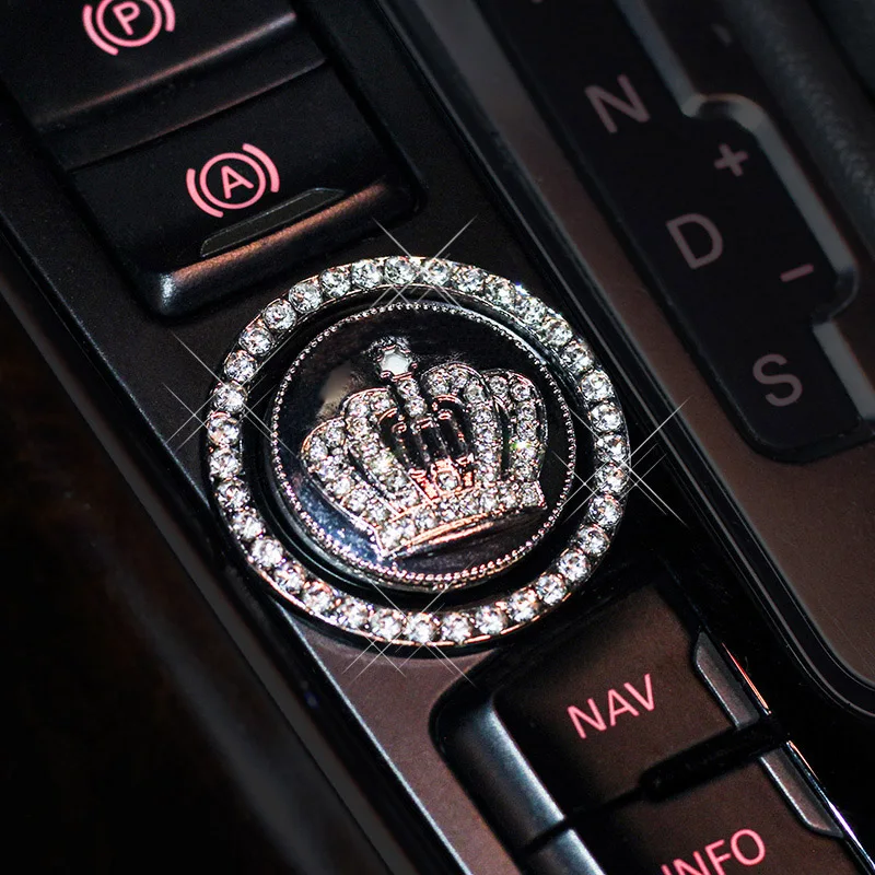 Crystal-Rhinestone-Car-Emblem-Sticker-Ring-Car-Auto-Start-Stop-Engine-Ignition-Button-Key-Knobs-Bling-Car-92