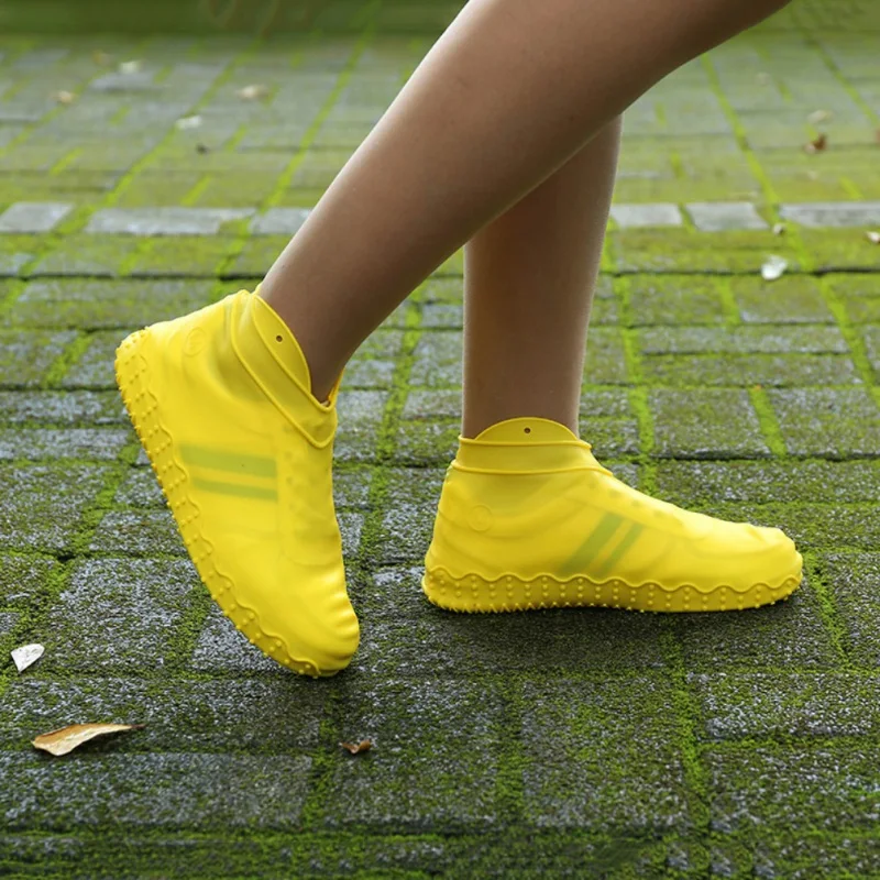 Утолщенная силиконовая защитная оболочка и бахилы, непромокаемые носки, водонепроницаемые Нескользящие моющиеся Защитные пленки для обуви для дома и улицы Pro