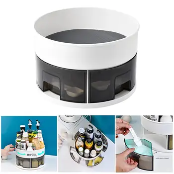 

Turntable Cabinet Organizer 2 Tier 360 Degree Rotating Spice Rack Nonslip Spice Jar Display Stand For Kitchen Pantry Countertop