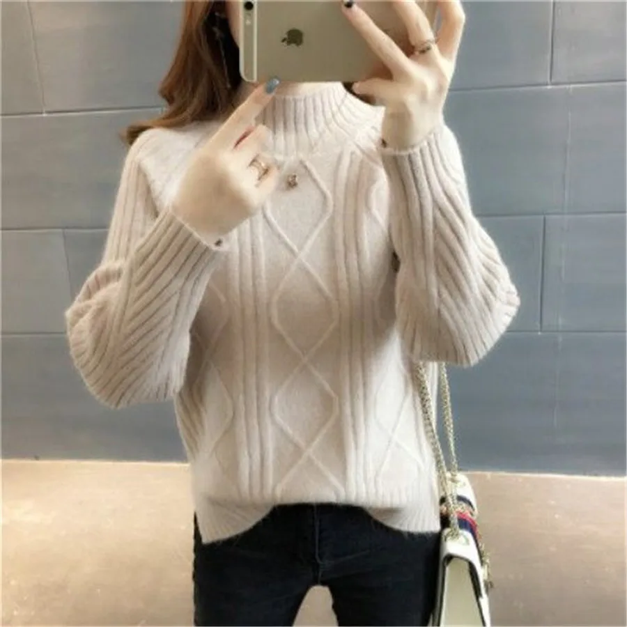 Spring Women Solid Knitted Sweater Pullovers 2019 New Fashion Autumn Casual Warm Female Pullover Lady Elegan | Женская одежда