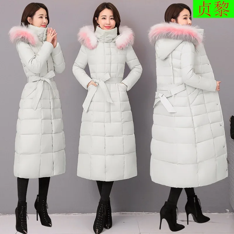 

Winter New Style Cotton-padded Clothes Cotton-padded Jacket 2018 WOMEN'S Dress-Style Exta-long over-the-Knee Slimming down Jacke