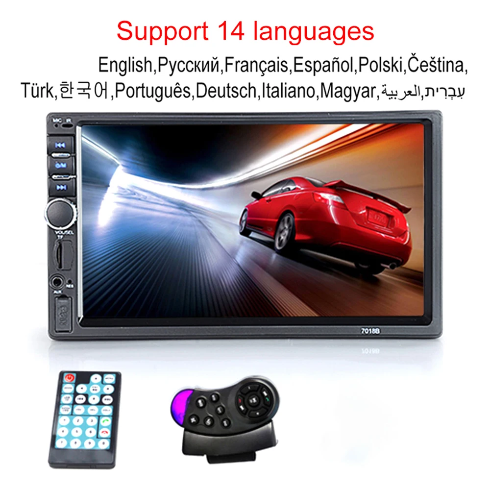 SINOVCLE 2 Din Car Radio Bluetooth HD 7" MP5 Player Touch Screen FM SD USB ISO Power Aux Input Rear View Camera Car Audio pioneer head unit Car Radios