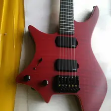 Электрогитара без головки грифа профессиональная левша красная Пламя клен безголовая Гитара s