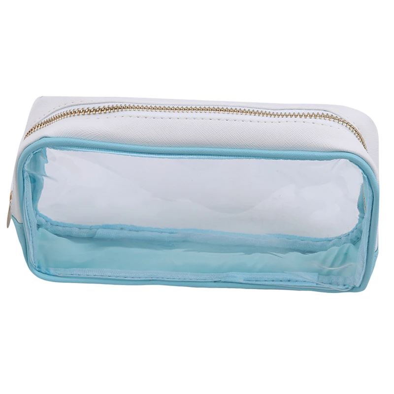 Light Blue 1 шт. прозрачная косметичка ПВХ водонепроницаемая женская косметичка дорожная на молнии прозрачная сумка-Органайзер - Цвет: Light Blue