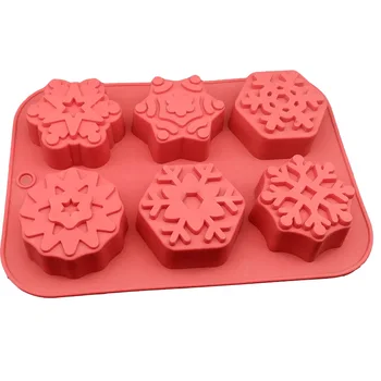 

Snowflake Shape Silicone Mold Creative Soap Form Fondant Molds Halloween Cake Decorating Tools