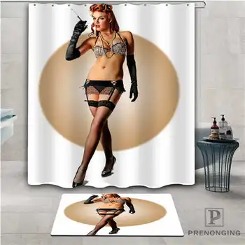 

Custom pin-up (1) Waterproof Shower Curtain Doormat Home Bath Bathroom Polyester Fabric Multi Sizes#2019-01-12-267