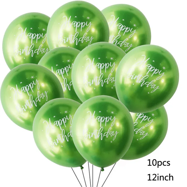 10Pc, 12 Pouces Chrome Métallique Latex Ballons Joyeux Anniversaire Motif  Imprimé Ballon Hélium Métal Globos Décorations De Fête D'anniversaire -  Temu France