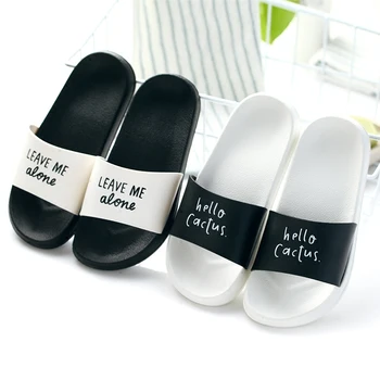 

Women Summer Slippers Fashion Thick Soled ladies Slides Platform Letter Cactus Beach Sandals Black White Men Shoes Flip Flops