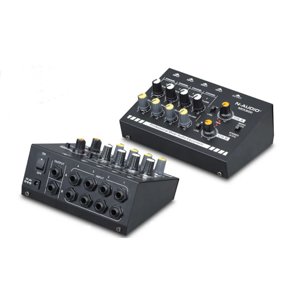 Audio mikser dźwięku mikser audio kompaktowe 8-kanał Mono / Stereo Audio Line mikser z zasilacz ue Audio mikser dźwięku mikser audio kompaktowe 8-kanał Mono / Stereo Audio Line mikser z zasilacz ue