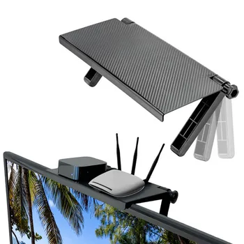 

1Pcs Display Shelf Desktop Stand Adjustable Black Computer Monitor Holder for Screen Top Storage Rack Portable TV Rack