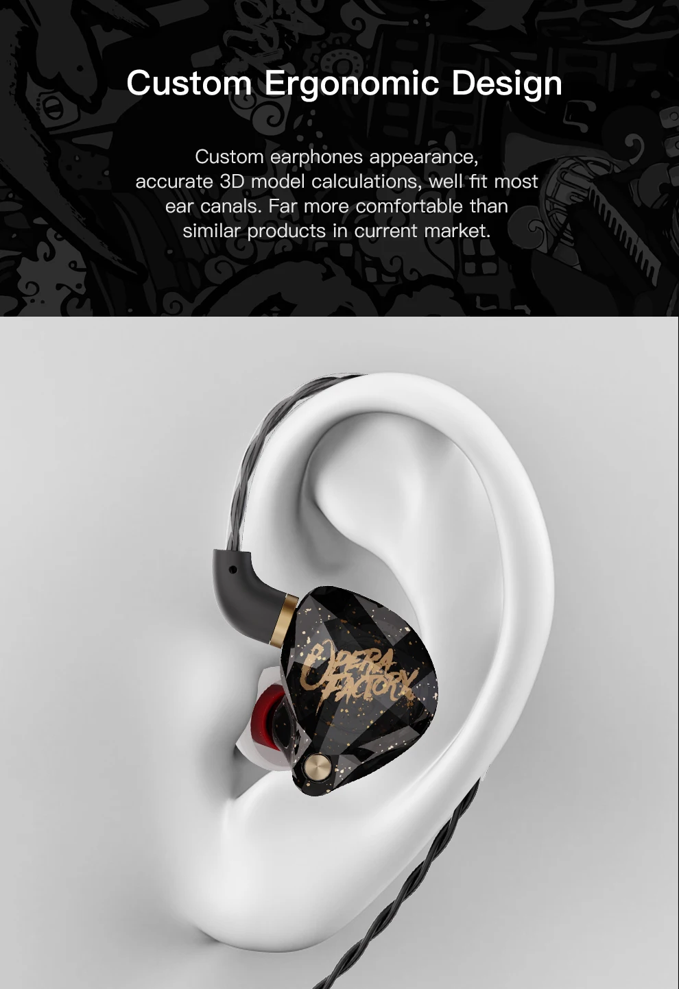 Novo operafactory os1 in-ear monitor dinâmico fone