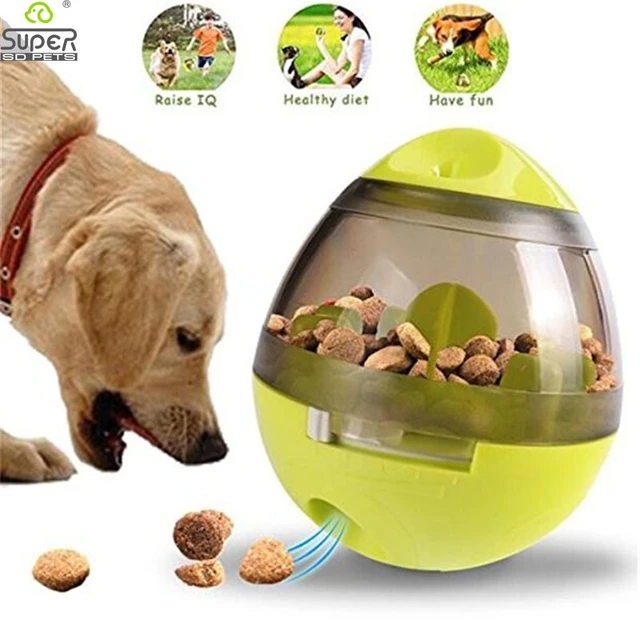 SWENTER Automatic Pet Slow Feeder Treat Ball, Cat Dog Toy for Pet Increases  IQ Interactive, Adjustable Dog Treat Dog Ball Dispensing Dog Toys（Green）