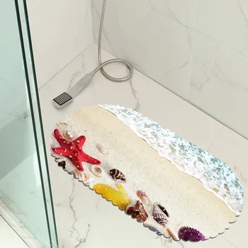 

Beach Scenery Bathroom Mat Shower Room Mat Non-Slip Mat Suction Cup Floor Mat Graphic Customization Hot Selling Spot Hair