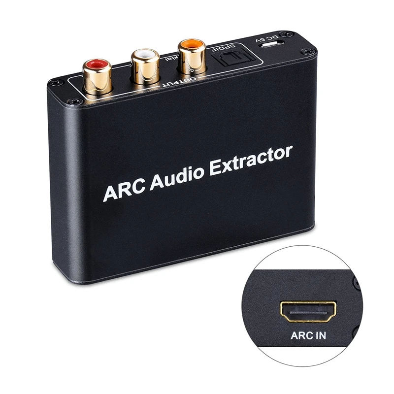 HDMI ARC аудио адаптер, HDMI аудио экстрактор ARC в оптический TOSLINK SPDIF коаксиальный+ аналоговый 3,5 мм L/R стерео аудио конвертер(M#5