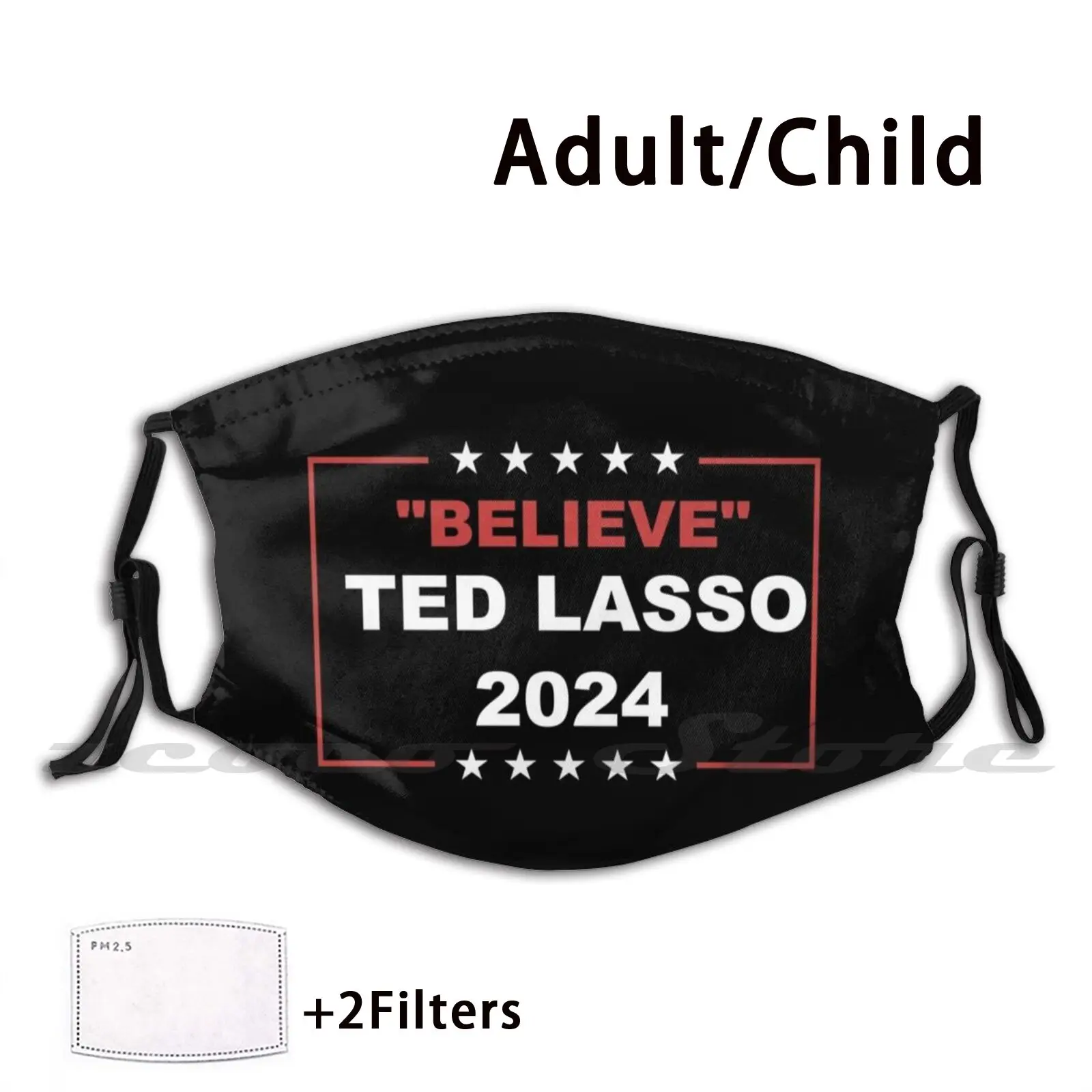 Believe 2024 Maschera In Tessuto Lavabile Filtro Fai Da Te Pm2.5 Bambini Adulti Asso Afc Byrd Believe Football Byrd Soccer Ted Ted Lasso