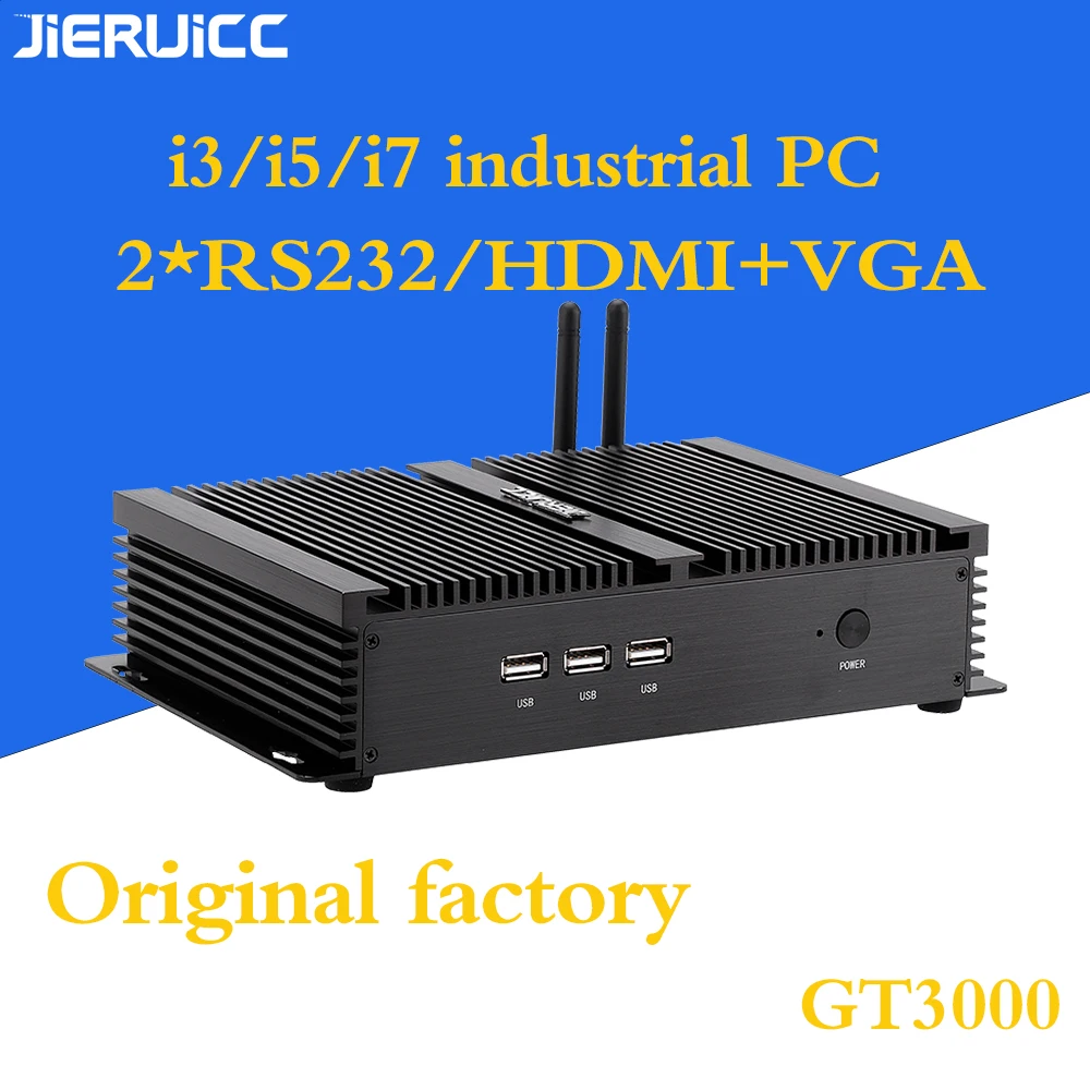 Промышленный компьютер i7 с 2 портами rs232 com двойным дисплеем hdmi vga слотом ОЗУ