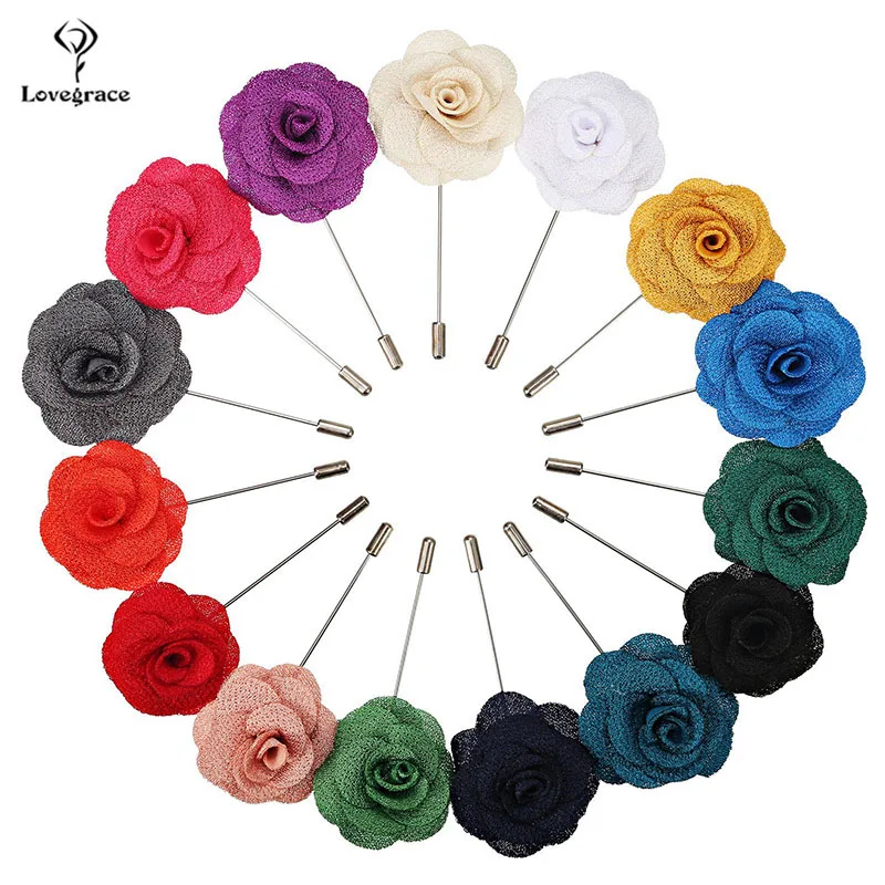 18 Colors Wedding Silk Boutonniere Groom Brooch Buttonholes Groomsman Best Man Pin Corsage Flowers Prom Dress Decor Accessories |