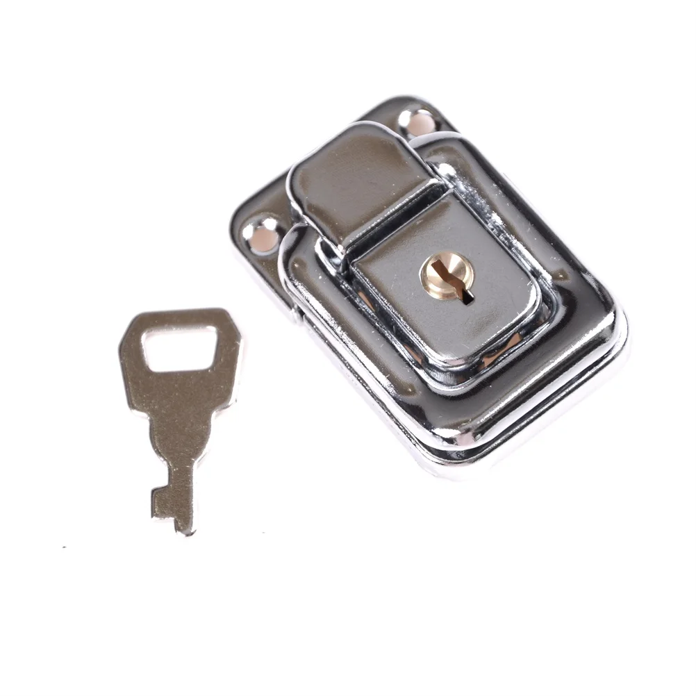 Cabinet Box Square Lock With Key Spring Latch Catch Toggle Locks Mild Steel Hasp For Sliding Door Window Hardware J402