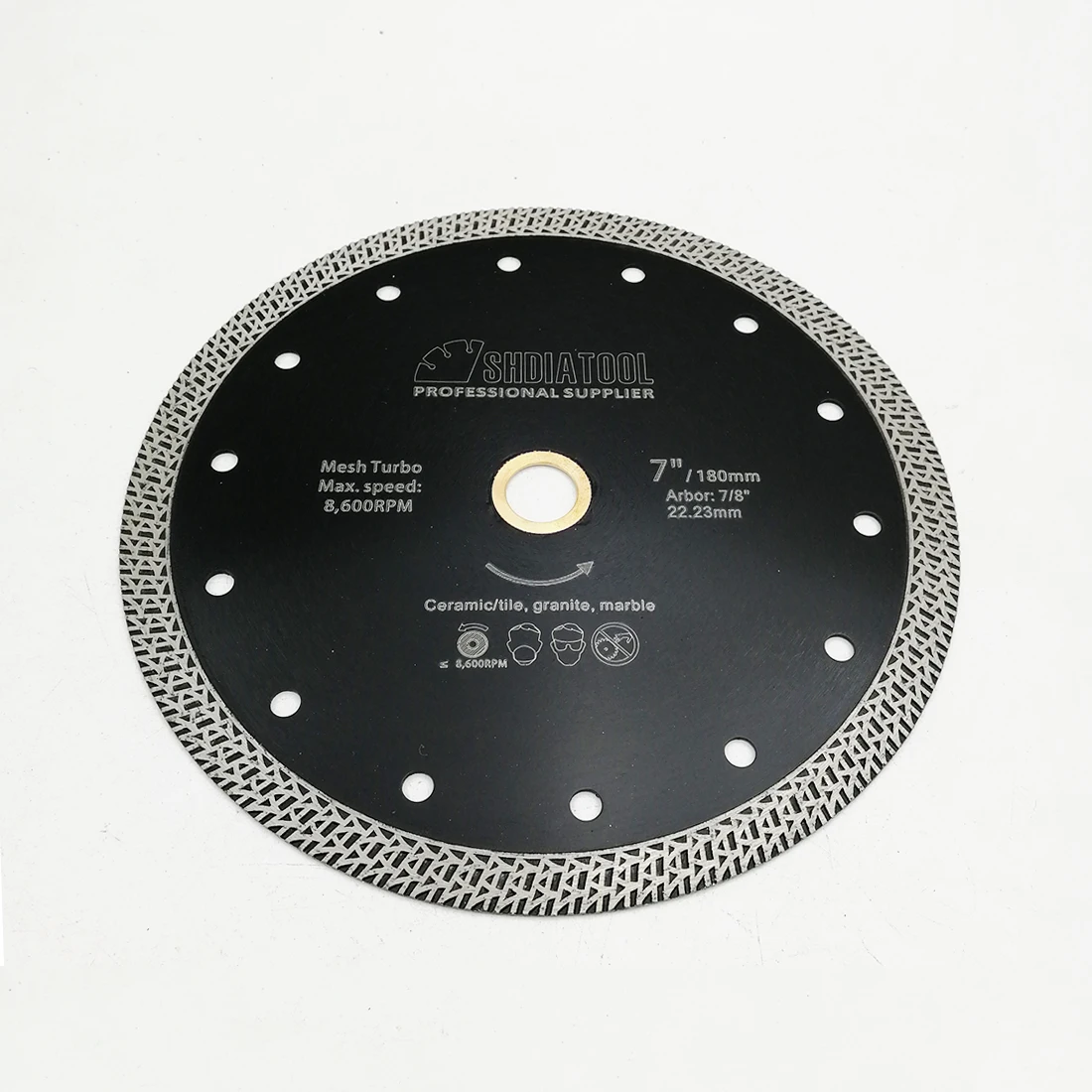 SHDIATOOL 2pcs Dia 180mm/7" Hot-pressed Sintered Diamond Cutting Disc Mesh Turbo Diamond Saw Blade Granite Marble Tile Ceramic