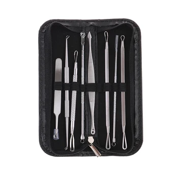 

8Pcs Stainless Steel Acne Extractor Removing Tool Face Skin Care Blackhead Pimple Remover Comedone Extract Ance Needle Kit