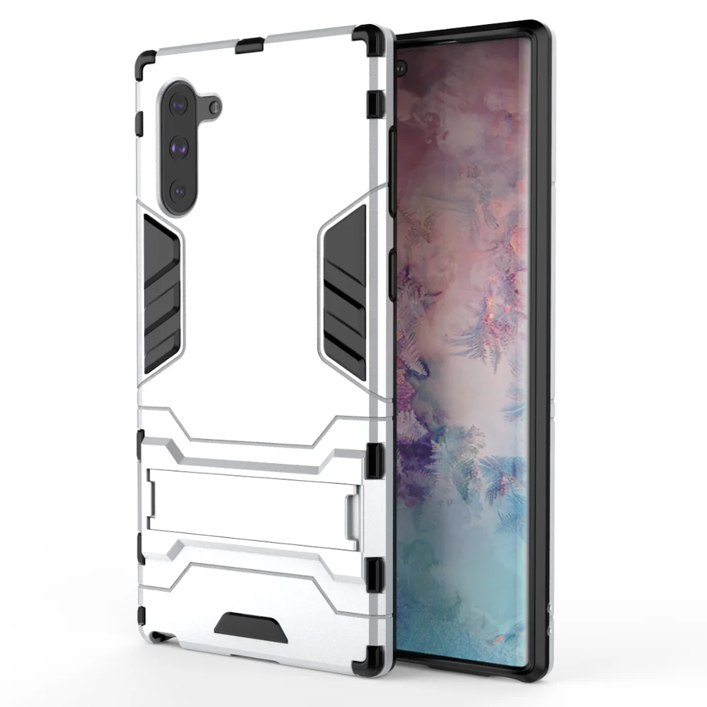 OUDINI Back Cover Stand Armor Shockproof Case For Samsung Galaxy note10 note10plus Case For Samsung note10 case - Цвет: silver