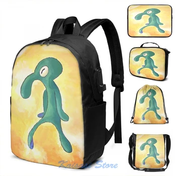

Bold and Brash, Painting by Squidward USB Charge Backpack men School bags Women bag Travel laptop bag