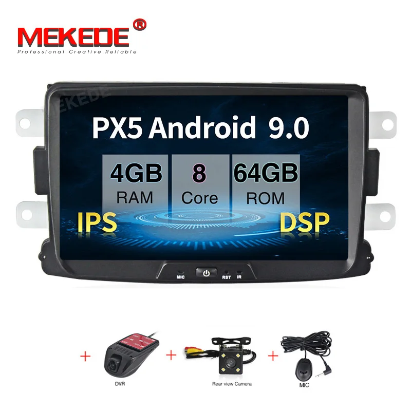 CAR DVD CAMERA DVR MEKEDE 1024x600 PX5 Android 9,0 8 дюймов Автомобильный DVD gps для Dacia Sandero Duster Captur Lada Xray 2 Logan 2 Радио стерео экран ПК - Цвет: CAR DVD CAMERA DVR
