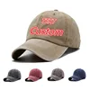 Custom Baseball Cap Vintage Distressed Washed Cotton Dad Hat  Cotton Snapback Cap Hip Hop Cap Embroidery or Print logo 2